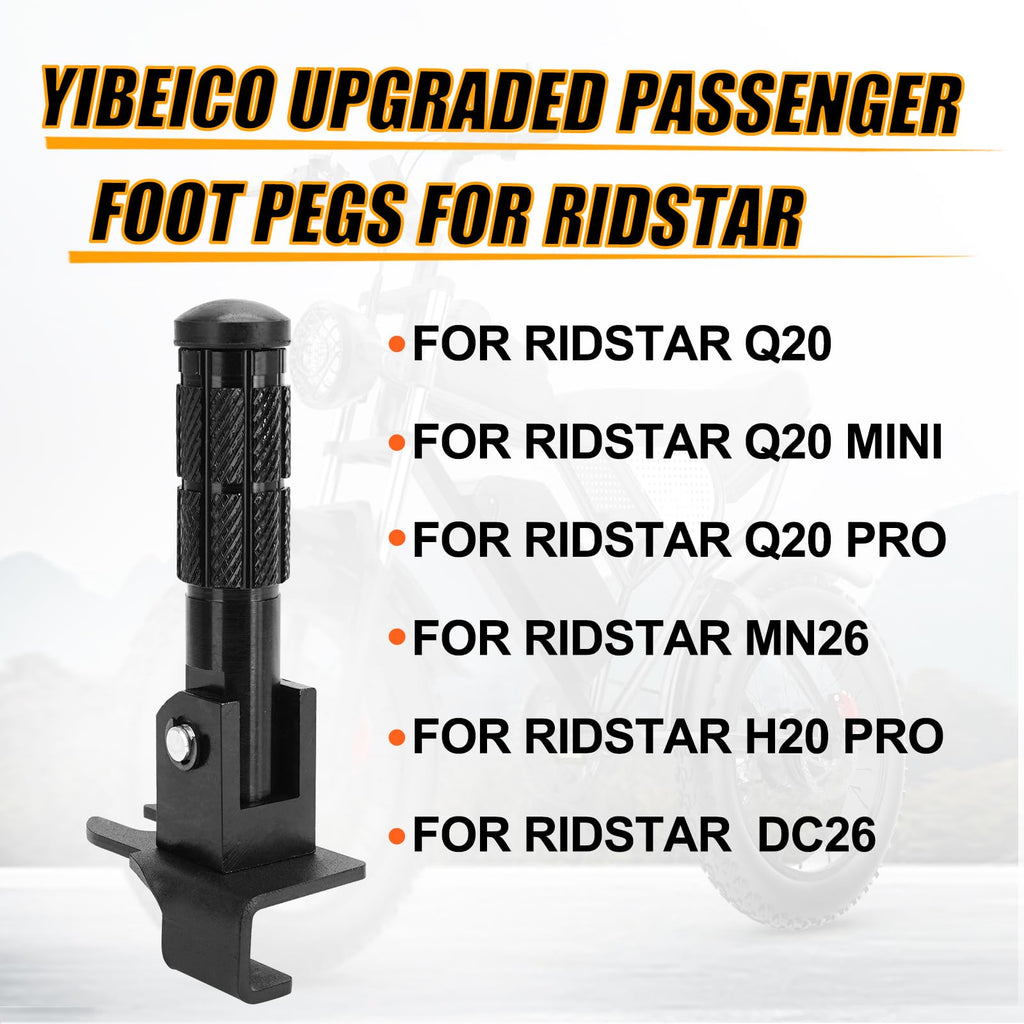 Upgraded Passenger Foot Pegs for Ridstar Q20/ Q20 PRO/ H20 PRO/ H26 PRO, Foldable Non-Slip Passenger Footrest Pegs With Mount Bracket, Rearsets Foot Rest
