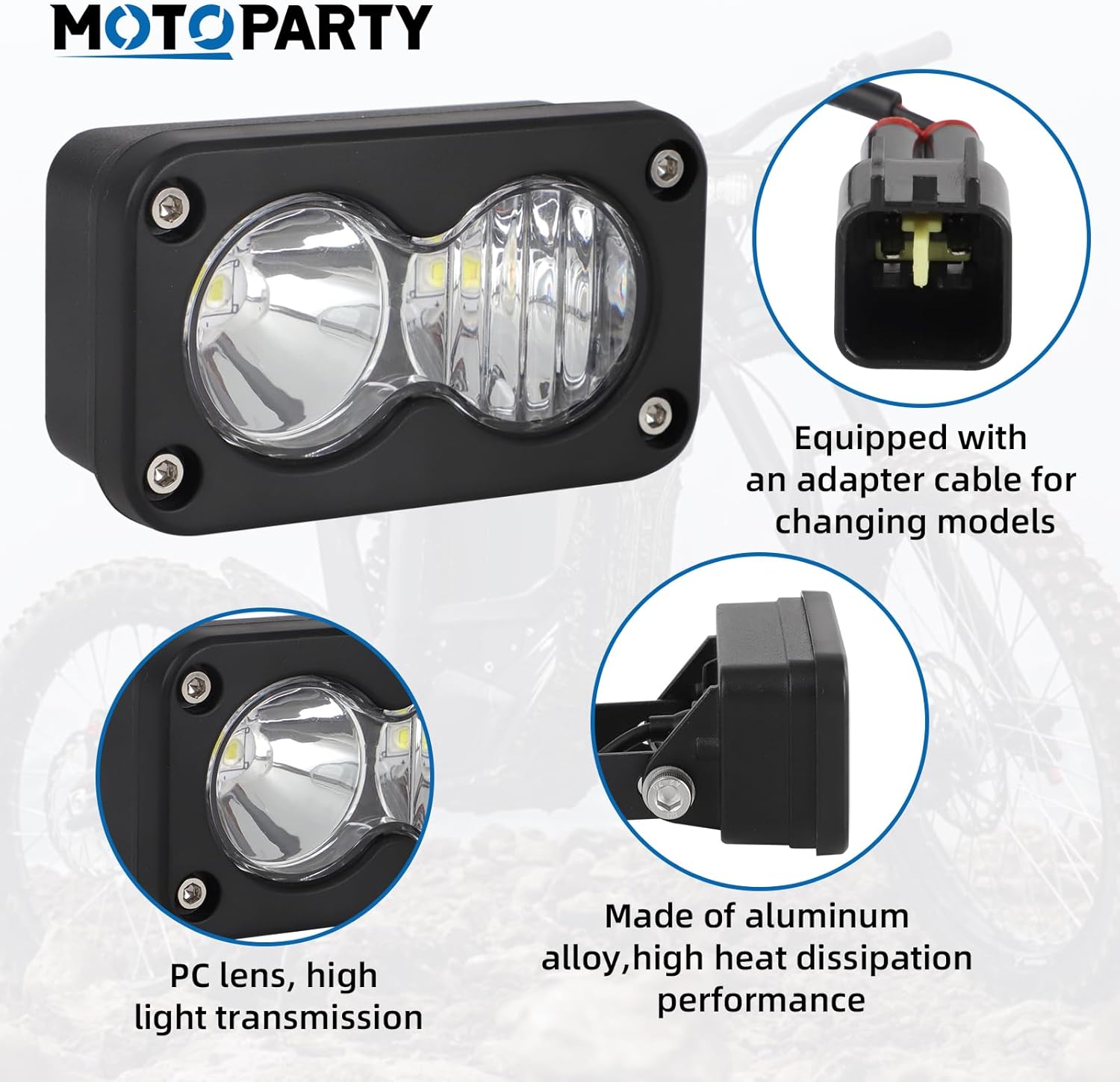 moto party headlight.