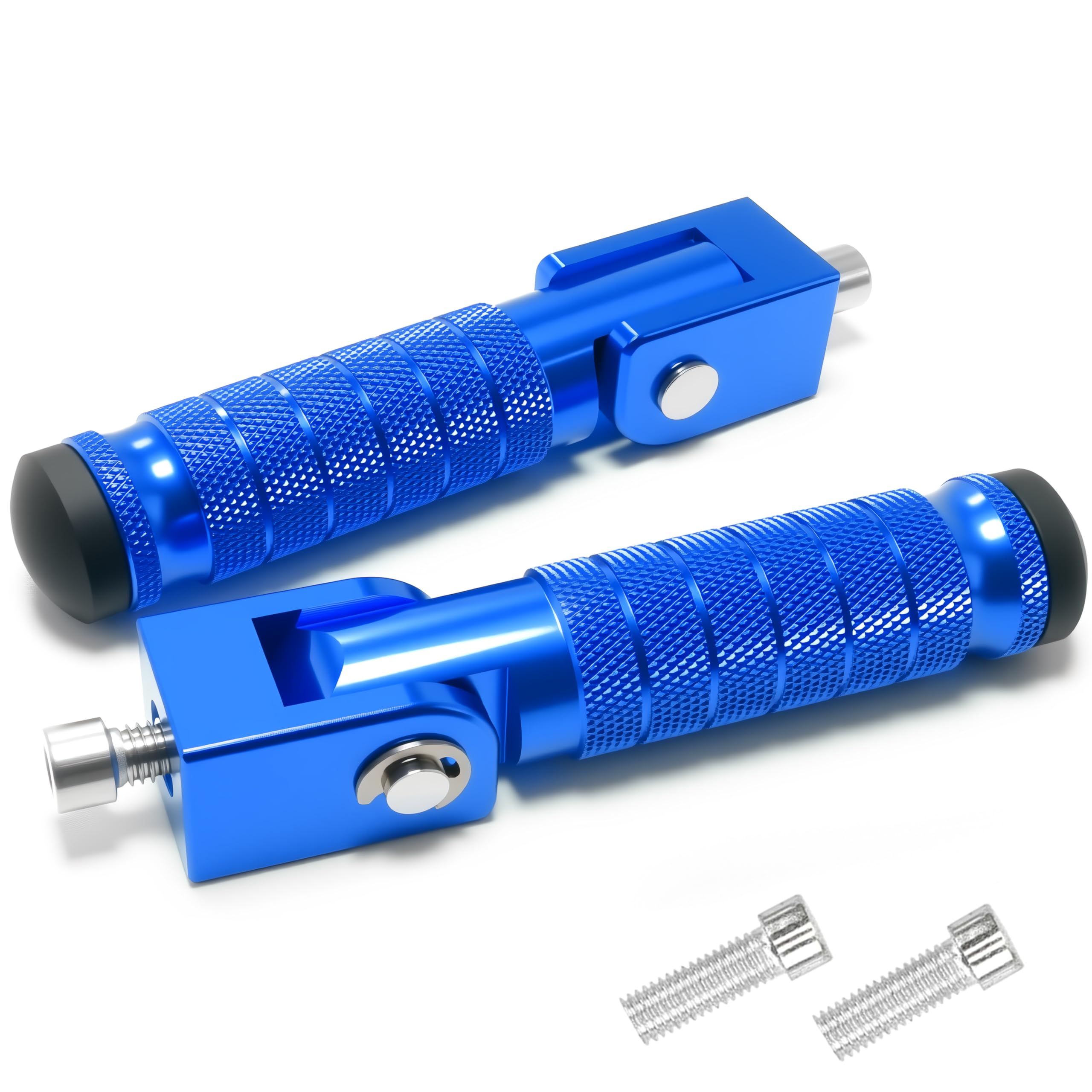 M8 Universal CNC Motorcycle Foot Pegs Degree Foldable Bike Pegs Aluminum Fit Electric Car Motorbike Scooter Mini Bike Ebike Dirt Bike Go Kart Honda Yamaha Suzuki Aprilia Super73 (Black, Type A)