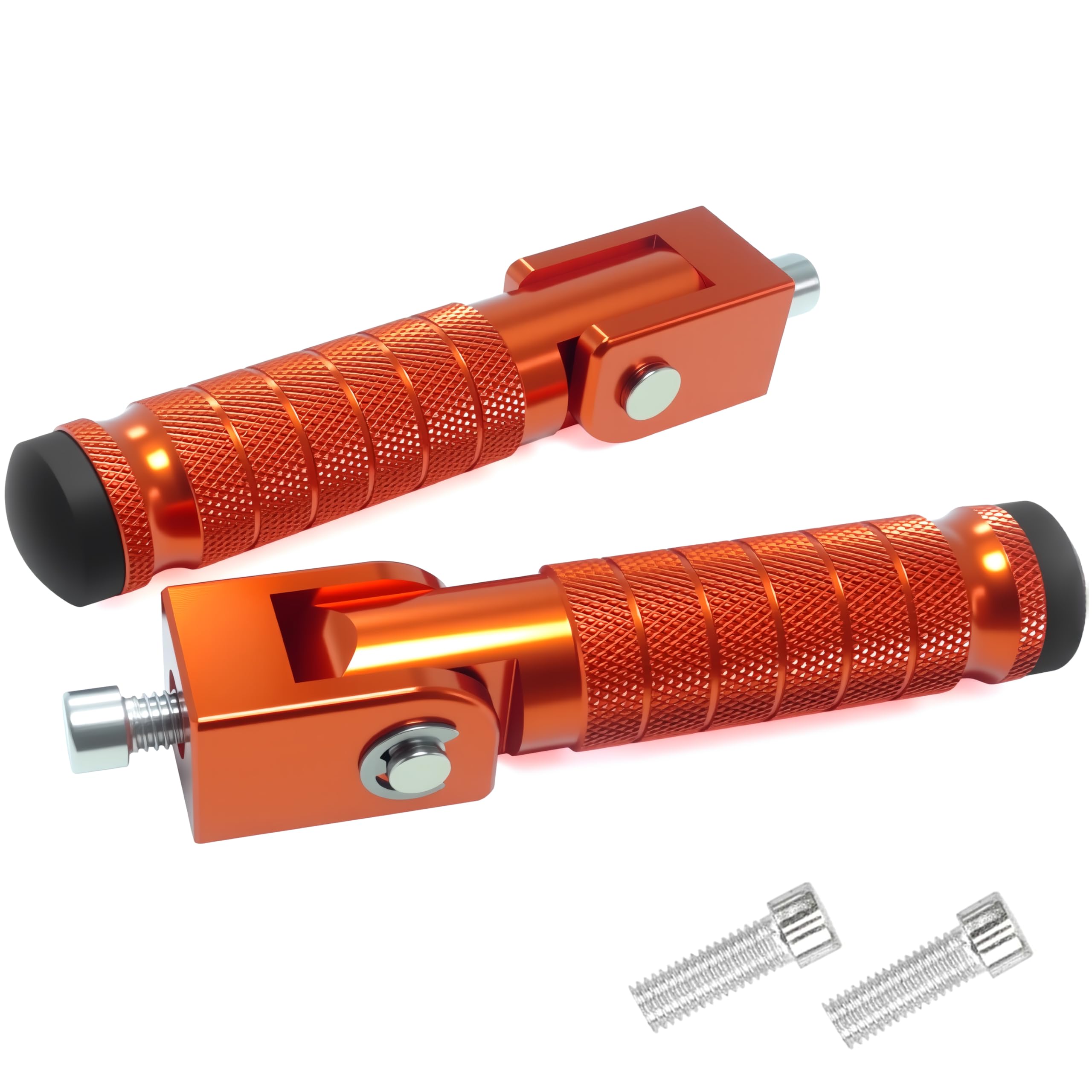 M8 Universal CNC Motorcycle Foot Pegs Degree Foldable Bike Pegs Aluminum Fit Electric Car Motorbike Scooter Mini Bike Ebike Dirt Bike Go Kart Honda Yamaha Suzuki Aprilia Super73 (Black, Type A)