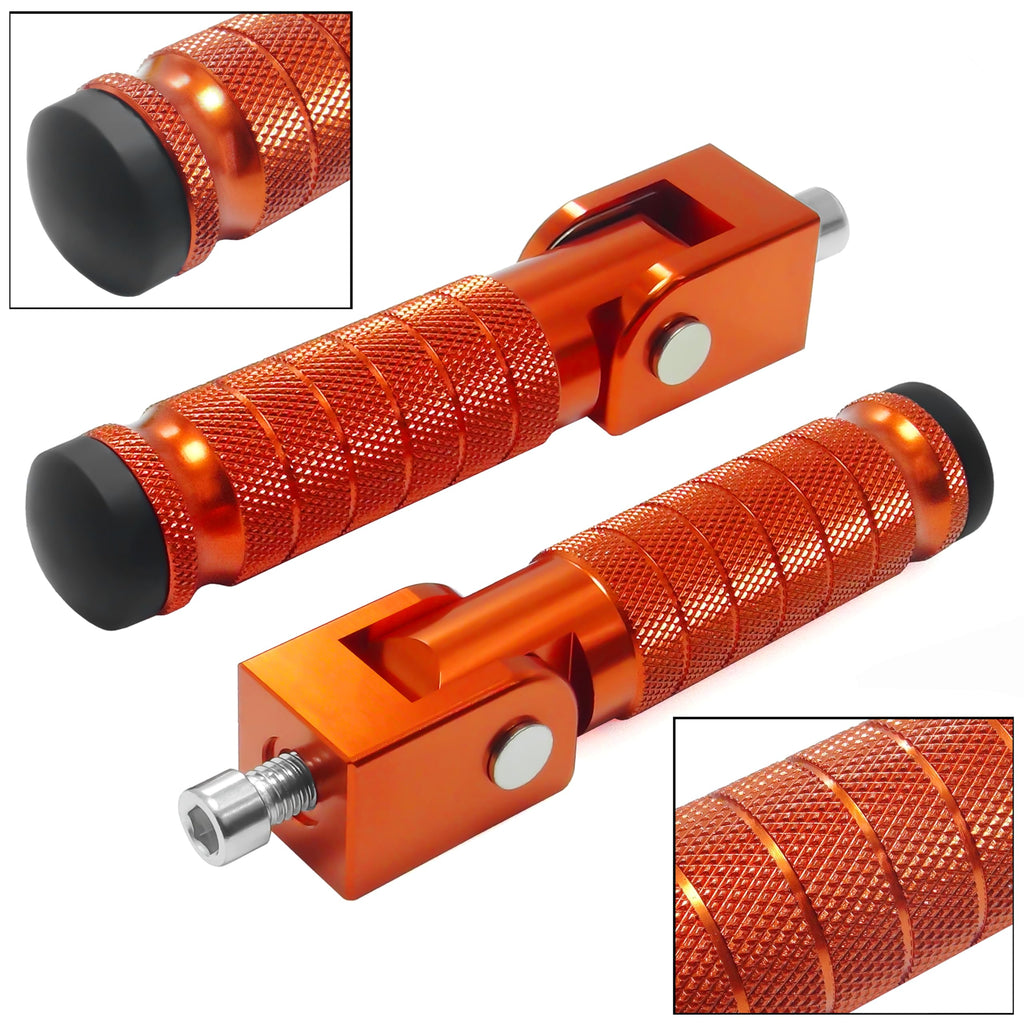 M8 Universal CNC Motorcycle Foot Pegs Degree Foldable Bike Pegs Aluminum Fit Electric Car Motorbike Scooter Mini Bike Ebike Dirt Bike Go Kart Honda Yamaha Suzuki Aprilia Super73 (Black, Type A)