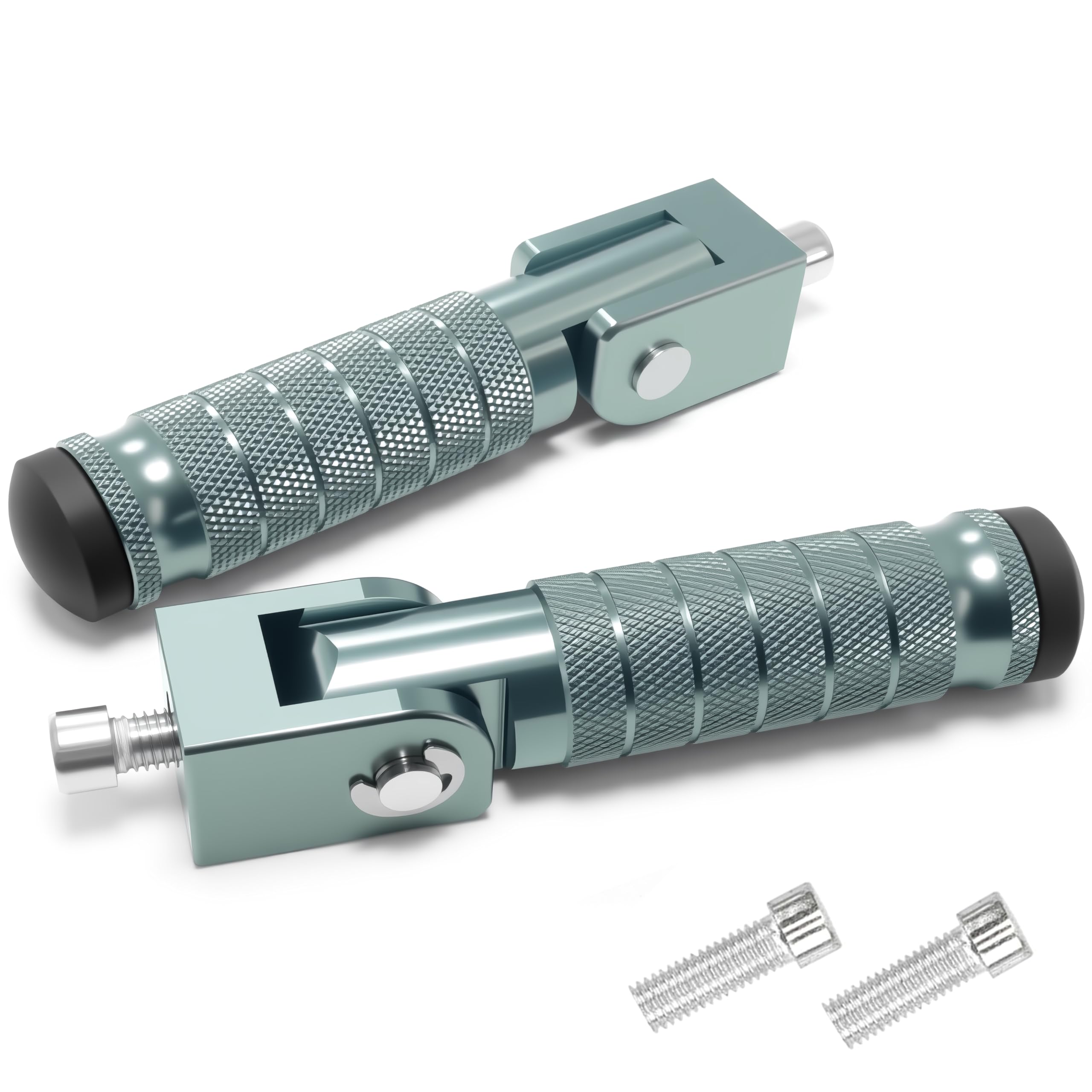 M8 Universal CNC Motorcycle Foot Pegs Degree Foldable Bike Pegs Aluminum Fit Electric Car Motorbike Scooter Mini Bike Ebike Dirt Bike Go Kart Honda Yamaha Suzuki Aprilia Super73 (Black, Type A)