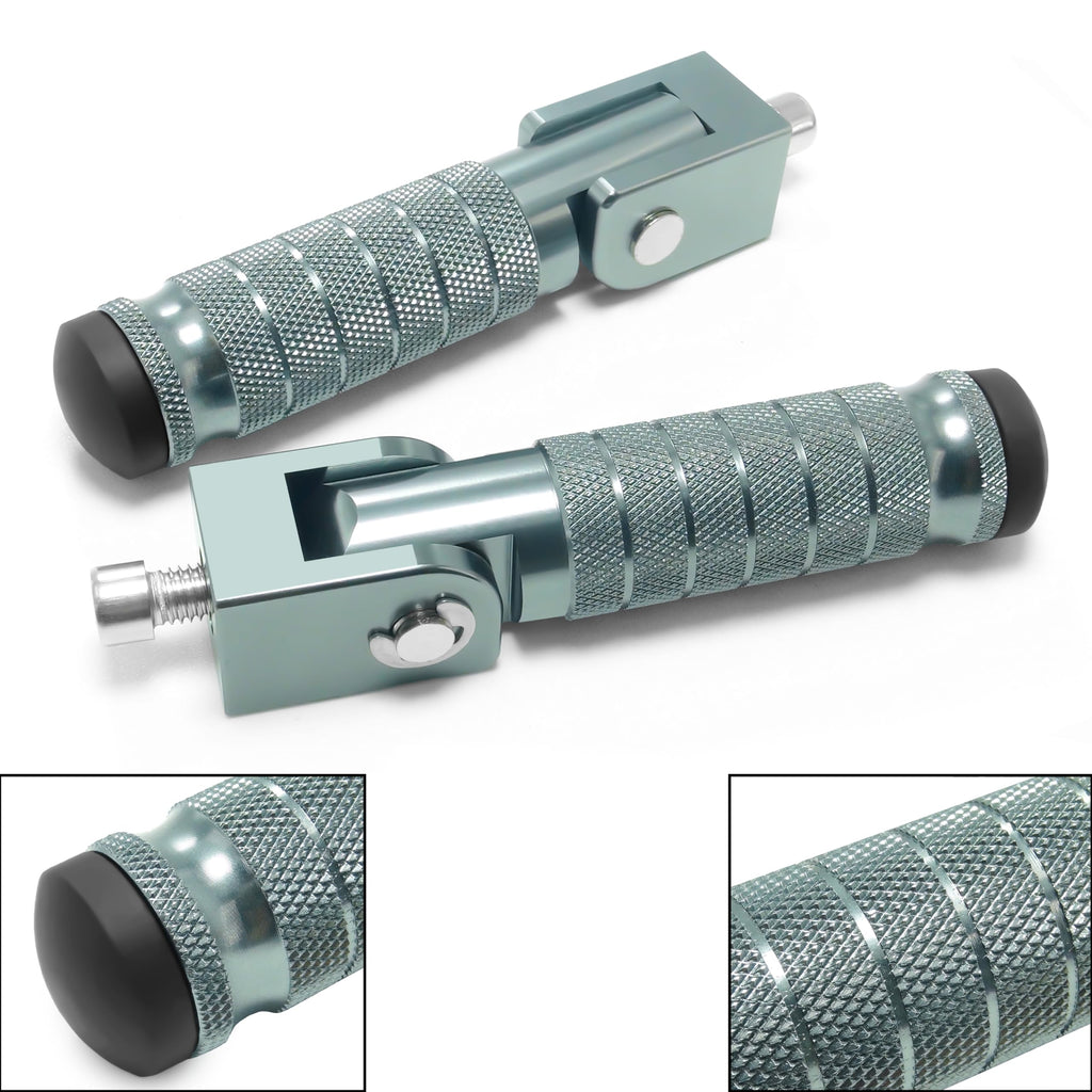 M8 Universal CNC Motorcycle Foot Pegs Degree Foldable Bike Pegs Aluminum Fit Electric Car Motorbike Scooter Mini Bike Ebike Dirt Bike Go Kart Honda Yamaha Suzuki Aprilia Super73 (Black, Type A)