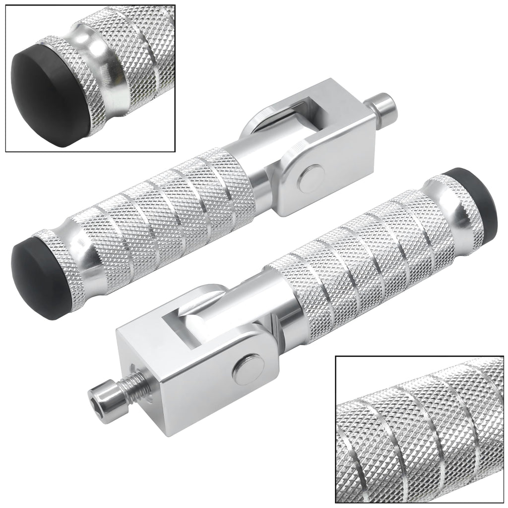 M8 Universal CNC Motorcycle Foot Pegs Degree Foldable Bike Pegs Aluminum Fit Electric Car Motorbike Scooter Mini Bike Ebike Dirt Bike Go Kart Honda Yamaha Suzuki Aprilia Super73 (Black, Type A)