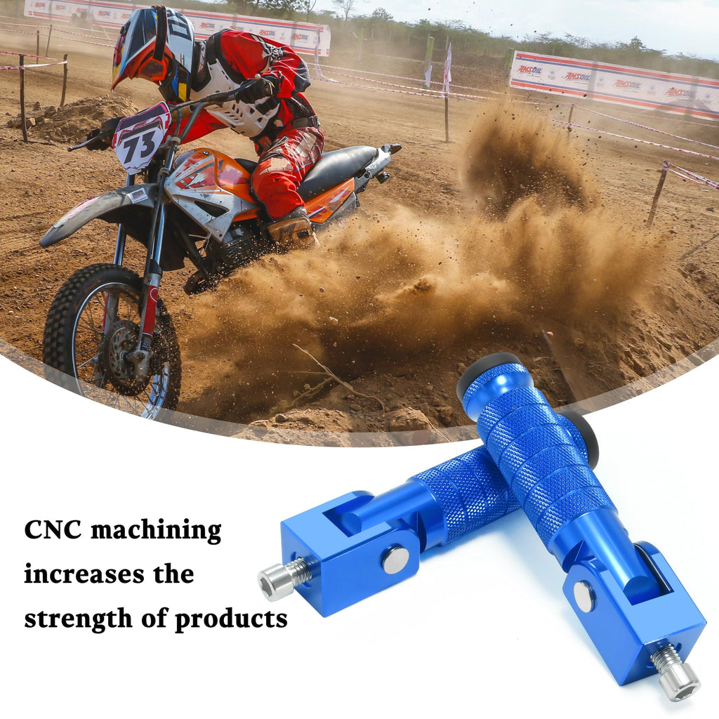 M8 Universal CNC Motorcycle Foot Pegs Degree Foldable Bike Pegs Aluminum Fit Electric Car Motorbike Scooter Mini Bike Ebike Dirt Bike Go Kart Honda Yamaha Suzuki Aprilia Super73 (Black, Type A)