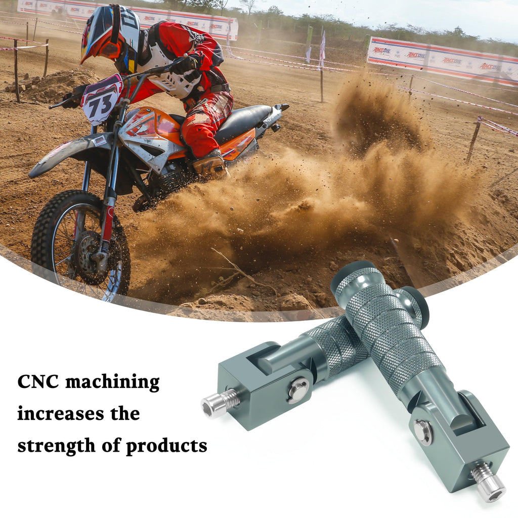 M8 Universal CNC Motorcycle Foot Pegs Degree Foldable Bike Pegs Aluminum Fit Electric Car Motorbike Scooter Mini Bike Ebike Dirt Bike Go Kart Honda Yamaha Suzuki Aprilia Super73 (Black, Type A)